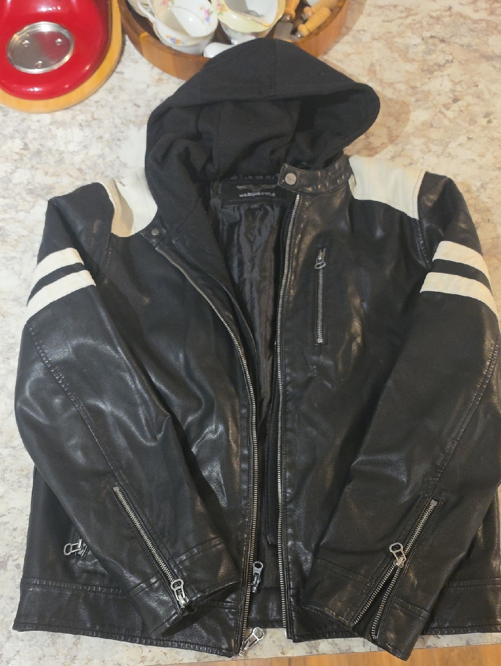 Mens Wilson Cycle Leather Moto Jacket